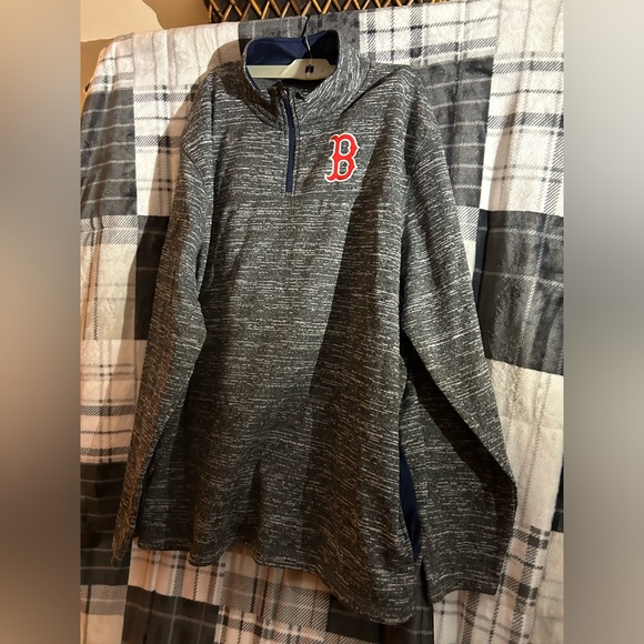 Men’s majestic Boston Red Sox pull over size 2 XL blue tweed - Picture 2 of 7